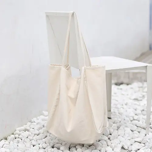 Minimalist Canvas Tote Bag with Large Capacity and Soft Structure